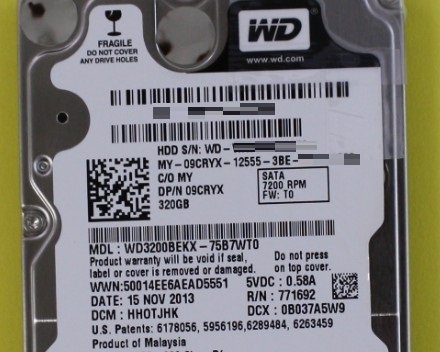 WD3200BEKX-75B7WT0