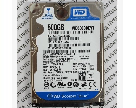 WD5000BEVT-22A0RT0